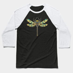 Copper Mech Dragonfly Illustration Baseball T-Shirt